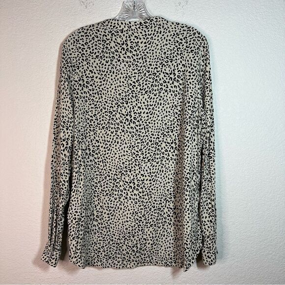 M&S Collection Natural Mix Animal‎ Print Long Sleeve Collared Top Womens Size 12 - Picture 5 of 7